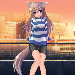 Anime wolf girl ears wallpaper