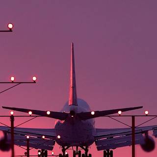 Aesthetic plane sunset wallpaper