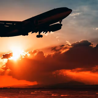 Aesthetic plane sunset wallpaper