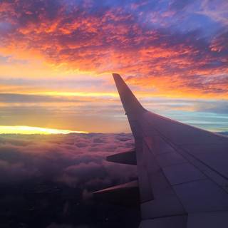 Aesthetic plane sunset wallpaper