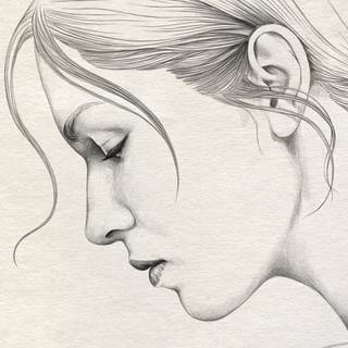 Women pencil drawing wallpaper