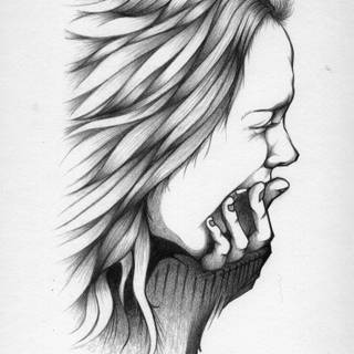 Sad girl drawing tumblr wallpaper