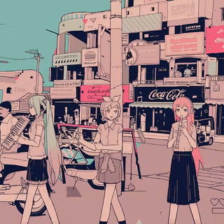 Anime girl retro wallpaper