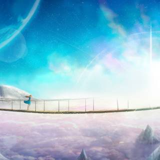 Cute green anime landscape wallpaper