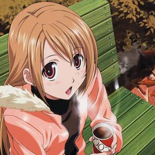 Anime girl coffee wallpaper