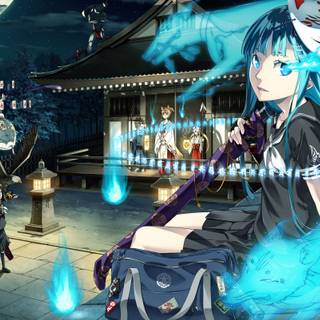 Anime Fox Miko wallpaper