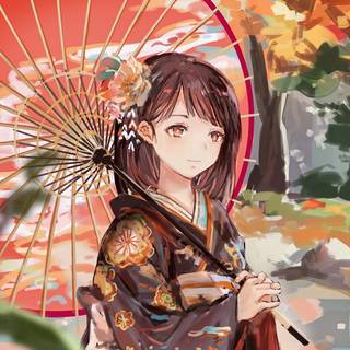 Japan anime Umbrella Abyss wallpaper