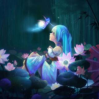 Anime flower wallpaper