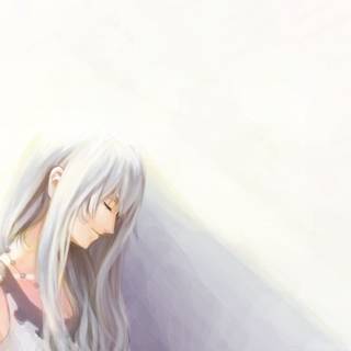 Anime girl white wallpaper