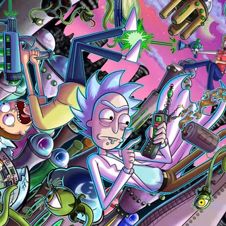 Coolest PC minimalist Rick and Morty wallpaper