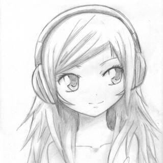 Anime girl sketch wallpaper
