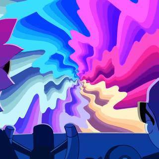 Rick and Morty trippy desktop wallpaper