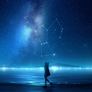 Anime girl night sky wallpaper