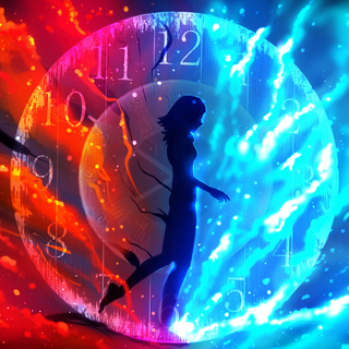 Girl and clock wallpaper