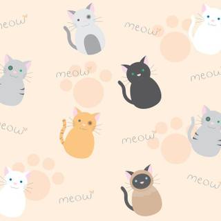 Cute pastel cats wallpaper