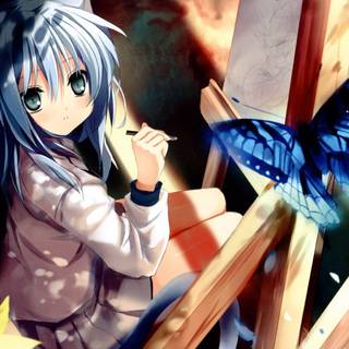 Fox mask anime girl HD wallpaper