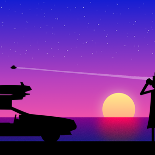 Rick and Morty retro theme wallpaper