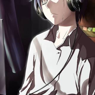 Hooded sad anime boy wallpaper