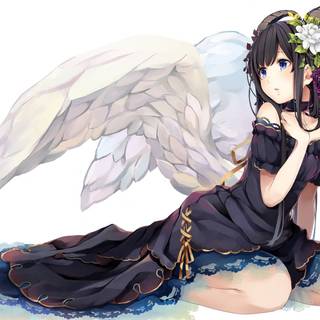 Anime girls blue dress wallpaper