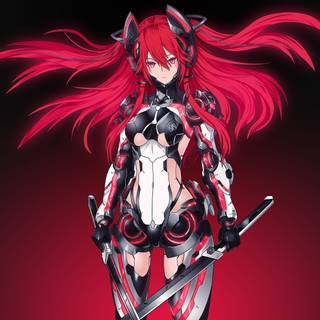 Anime girl red wallpaper