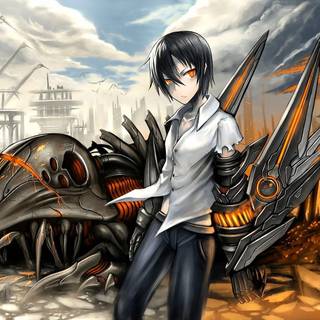 Cool anime boys with black hair and eyes wallpaper