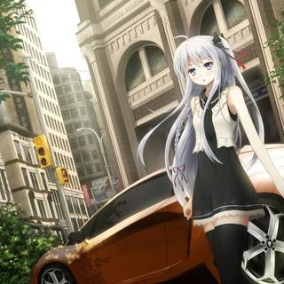 Car ride anime wallpaper