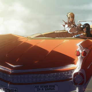 Car ride anime wallpaper