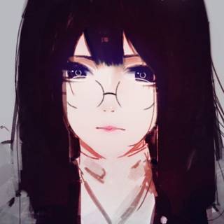 Cute anime long hair black wallpaper