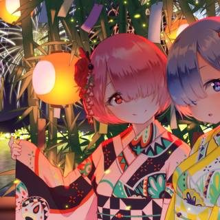 Fire Works anime HD wallpaper