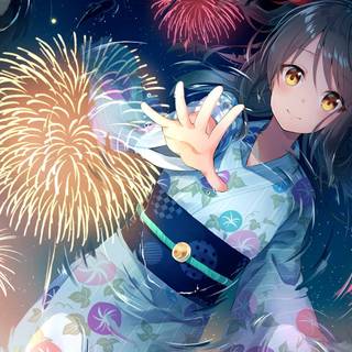 Fire Works anime HD wallpaper