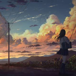 Painter anime HD wallpaper
