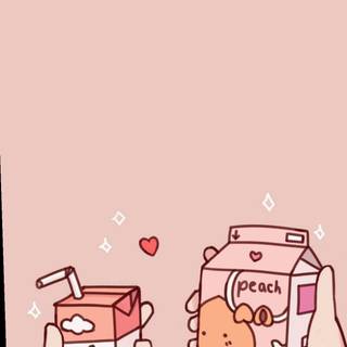 Strawberry milk aesthetic wallpaper