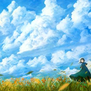 Grassland anime wallpaper