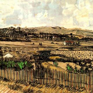 Harvest village wallpaper