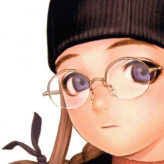 Anime girl with glasses wallpaper