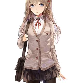 Chibi school girl wallpaper