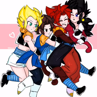 DB Android Vegito and Chichi wallpaper