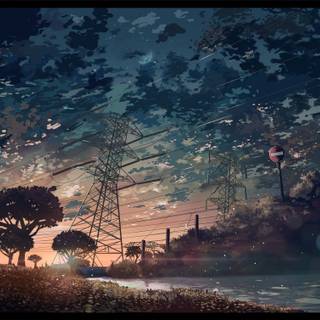 Night aesthetic anime PC wallpaper