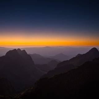 Sunset in mountains wallpaper