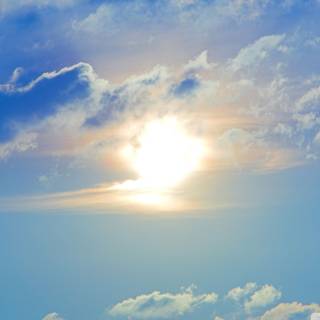 Sun behind clouds wallpaper