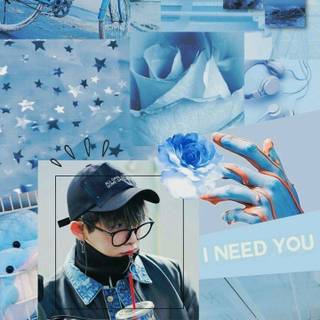 Blue collage wallpaper