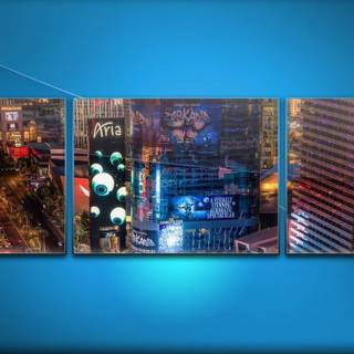 Blue collage wallpaper