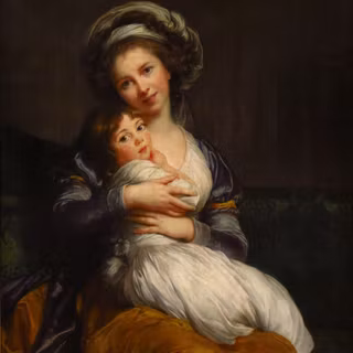 Mother and daughter art wallpaper