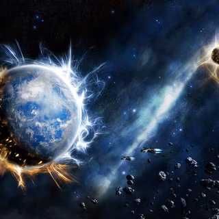 Asteroid planet explosion wallpaper