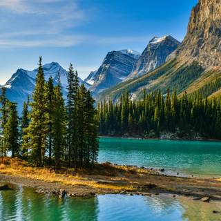 Spirit Island Jasper National Park wallpaper
