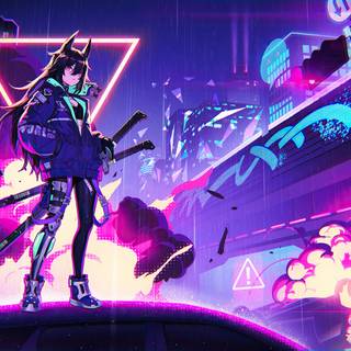 Anime guitar girl 4k PC wallpaper