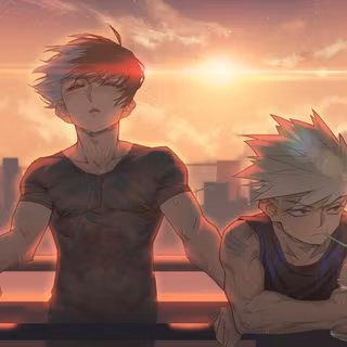 Bakugo and Deku desktop wallpaper