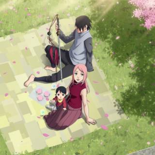 Sarada and Sakura wallpaper