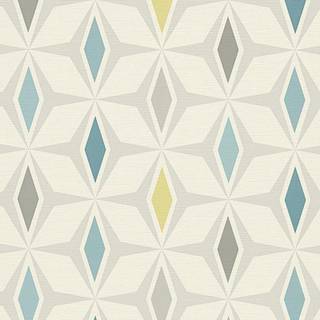 Blue and white geometric wallpaper