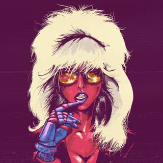 Synthwave anime girl wallpaper